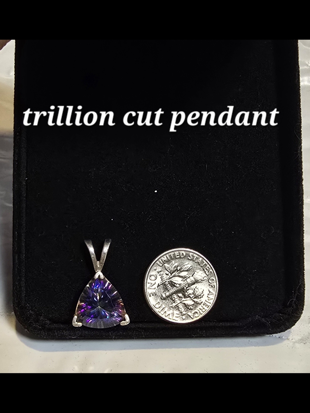 Trillion Cut Purple Solitaire Pendant